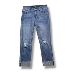 Liverpool Marley Girlfriend Jeans Womens 2 Distressed‎ Cuffed Mid Rise